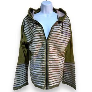 THE COLLECTION ROYAL Green Zip Up Hoodie Size L / XL